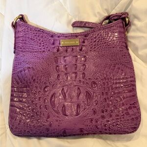 Brahmin Violet Embossed Shoulder Bag